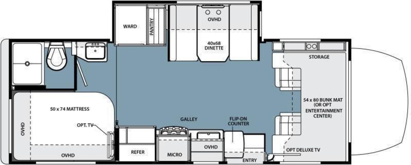 RV Rentals in Rockwall, TX - - 2014 Class-C Forest-River Solera-24s 2014 Forest River Solera 24r Floor Plan