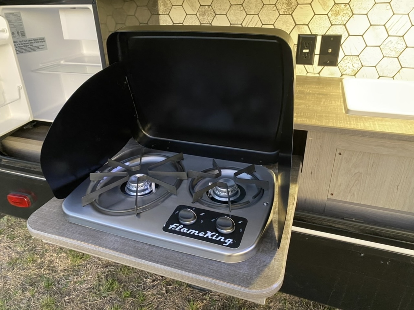 Flame King 2-Burner Drop-In RV Cooktop Stove, Includes Cover